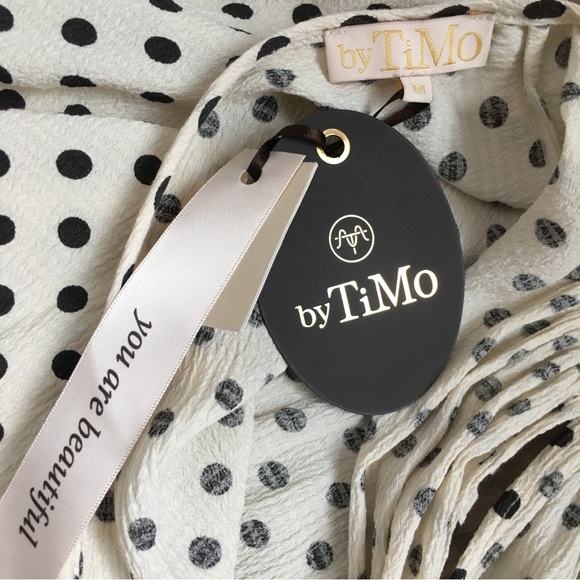 NWT TiMo Polka Dot Bubble Crepe Midi Dress - Picture 12 of 16